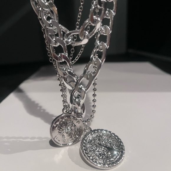 Multiple Chain Choker Necklace Gold or Silver - Picture 14 of 17